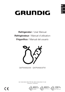 Mode d’emploi Grundig GKPN 46820 FW Réfrigérateur combiné