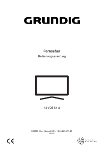 Bedienungsanleitung Grundig 43 VOE 84 Q LED fernseher