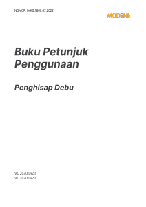 Panduan Modena VC 2030 DASS Penyedot Debu