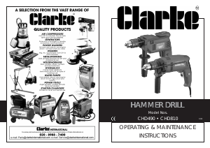 Manual Clarke CHD 490 Impact Drill