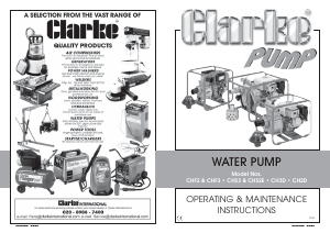 Handleiding Clarke CHF 3 Waterpomp