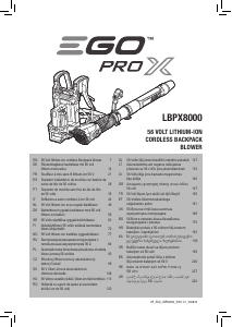 Priročnik EGO LBPX8000 Puhalnik za listje