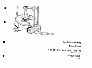 Bedienungsanleitung Linde H12-03 Gabelstapler