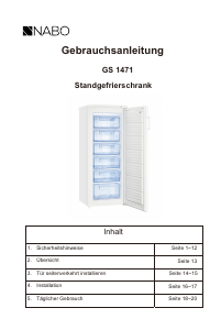 Bedienungsanleitung NABO GS 1471 Gefrierschrank