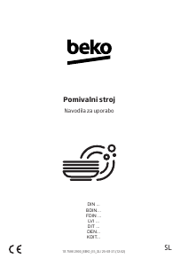 Priročnik BEKO DIN24310 Pomivalni stroj