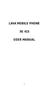 Bruksanvisning Lava 3G 415 Mobiltelefon