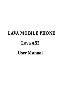 Bruksanvisning Lava A52 Mobiltelefon