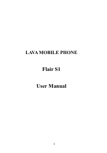 Bruksanvisning Lava Flair S1 Mobiltelefon