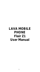 Bruksanvisning Lava Flair Z1 Mobiltelefon