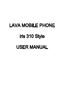 Bruksanvisning Lava Iris 310 Style Mobiltelefon