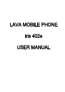 Bruksanvisning Lava Iris 402e Mobiltelefon