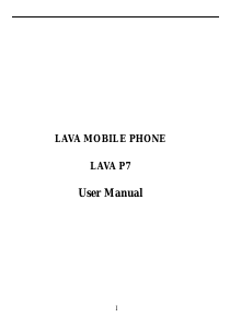 Manual Lava P7 Mobile Phone
