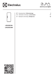 Vadovas Electrolux LRS3DE39W Šaldytuvas