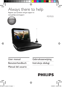 Manual de uso Philips PD7025 Reproductor DVD