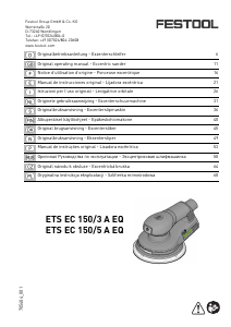 Manuale Festool ETS EC 150/5 A EQ Levigatrice orbitale