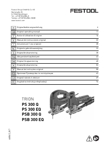 Manuale Festool PS 300 Q TRION Seghetto alternativo