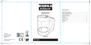 Bedienungsanleitung Edeka WK-0835E Wasserkocher