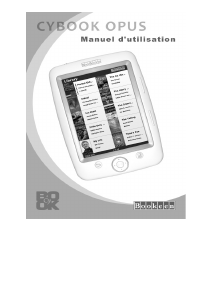 Mode d’emploi Bookeen Cybook Opus Liseuse