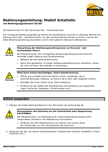 Bedienungsanleitung MAY Schatello Sonnenschirm
