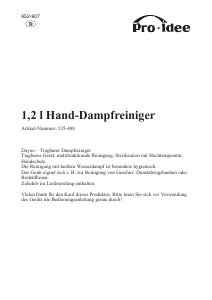 Mode d’emploi Pro-Idee 235-488 Défroisseur