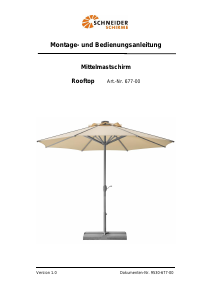 Bedienungsanleitung Schneider Rooftop Sonnenschirm