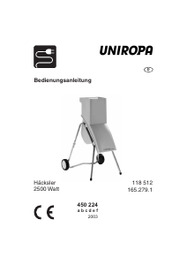 Bedienungsanleitung Uniropa 118 512 Gartenhäcksler
