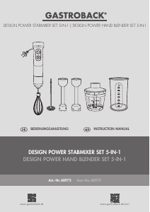 Bedienungsanleitung Gastroback 40972 Design Power 5in1 Stabmixer