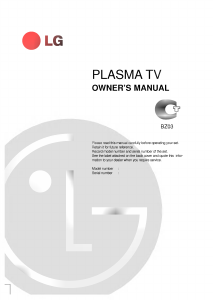 Manual LG RT-50PY10 Plasma Television