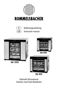 Bedienungsanleitung Rommelsbacher DA 950 Lebensmitteltrockner