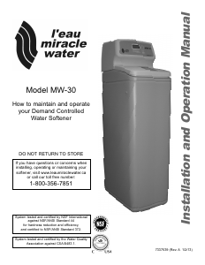Manual L'eau Miracle Water MW-30 Water Purifier