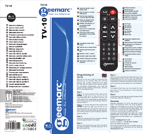 Bedienungsanleitung Geemarc TV-10 Fernbedienung