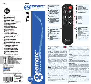 Bedienungsanleitung Geemarc TV-5 Fernbedienung