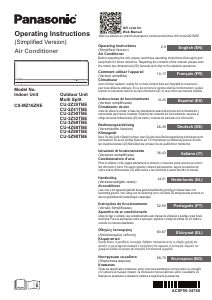Mode d’emploi Panasonic CS-MZ16ZKE Climatiseur