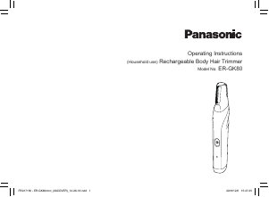 Mode d’emploi Panasonic ER-GK80 Tondeuse à barbe
