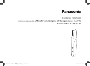 Rokasgrāmata Panasonic ER-GD51 Bārdas mašīna