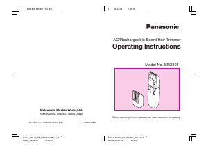 Handleiding Panasonic ER2301 Baardtrimmer