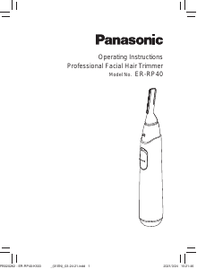 Kullanım kılavuzu Panasonic ER-RP40 Kaş düzeltici