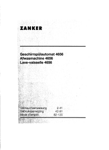 Handleiding Zanker GSA 4656 Vaatwasser