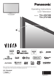 Manual Panasonic TX-L37V10B Viera LCD Television