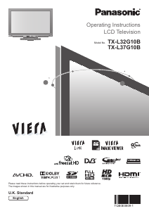 Manual Panasonic TX-L32G10B Viera LCD Television