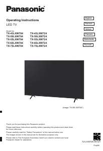 Manuale Panasonic TX-75LXW724 LED televisore