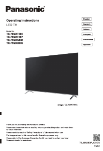 Руководство Panasonic TX-75MXT886 LED телевизор