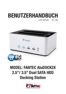 Bedienungsanleitung Fantec AluDOCK2X Festplatten Dock