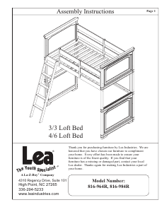 Handleiding Lea 816-964R Hoogslaper