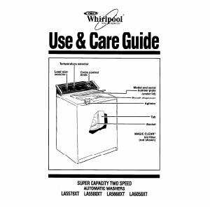 Bruksanvisning Whirlpool LA5580XT Tvättmaskin