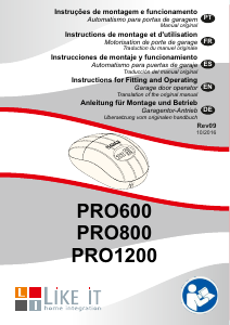 Manual de uso Like It PRO1200 Abrepuertas para garaje