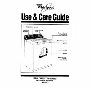 Bruksanvisning Whirlpool LA5705XT Tvättmaskin