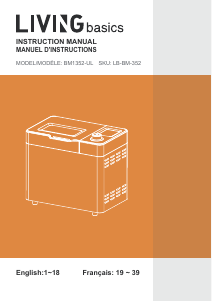 Handleiding Living Basics BM1352-UL Broodbakmachine