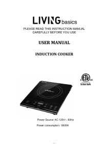 Manual Living Basics LB-IC-16D3 Hob