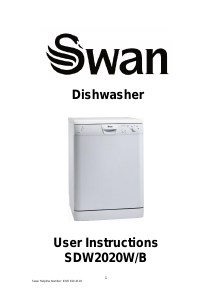 Manual Swan SDW2020B Dishwasher